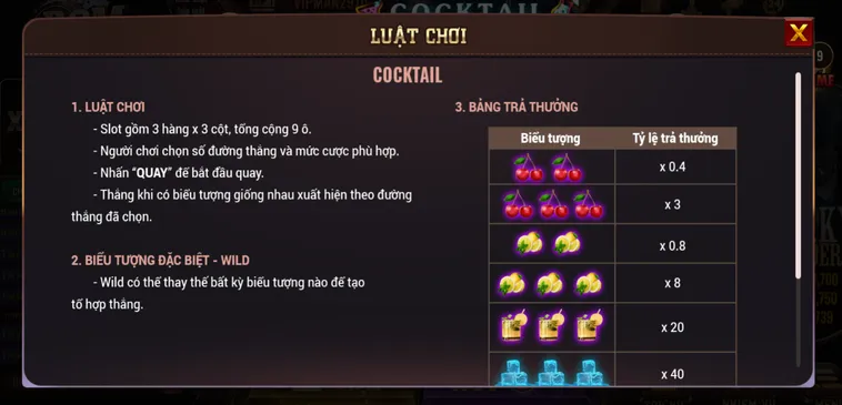 Slot game Cocktail tại BomWin Không Gian Giải Trí Đầy Màu Sắc Và Quà Tặng Khủng