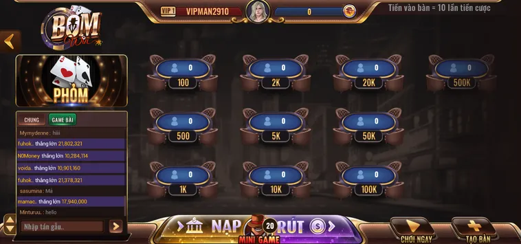 Phỏm Tại BomWin Đỉnh Cao Đấu Trí Và Cơ Hội Ù To Nhận Thưởng Jackpot Cực Khủng Năm 2026