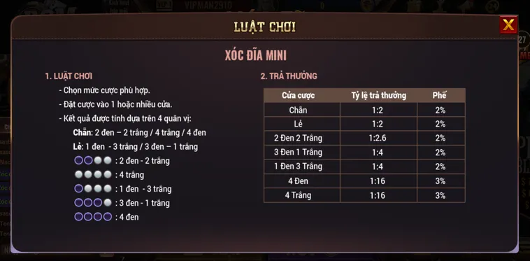 Xóc Đĩa Mini tại BomWin Sảnh Cược Chẵn Lẻ Tốc Độ Và Thưởng Lớn Hằng Ngày